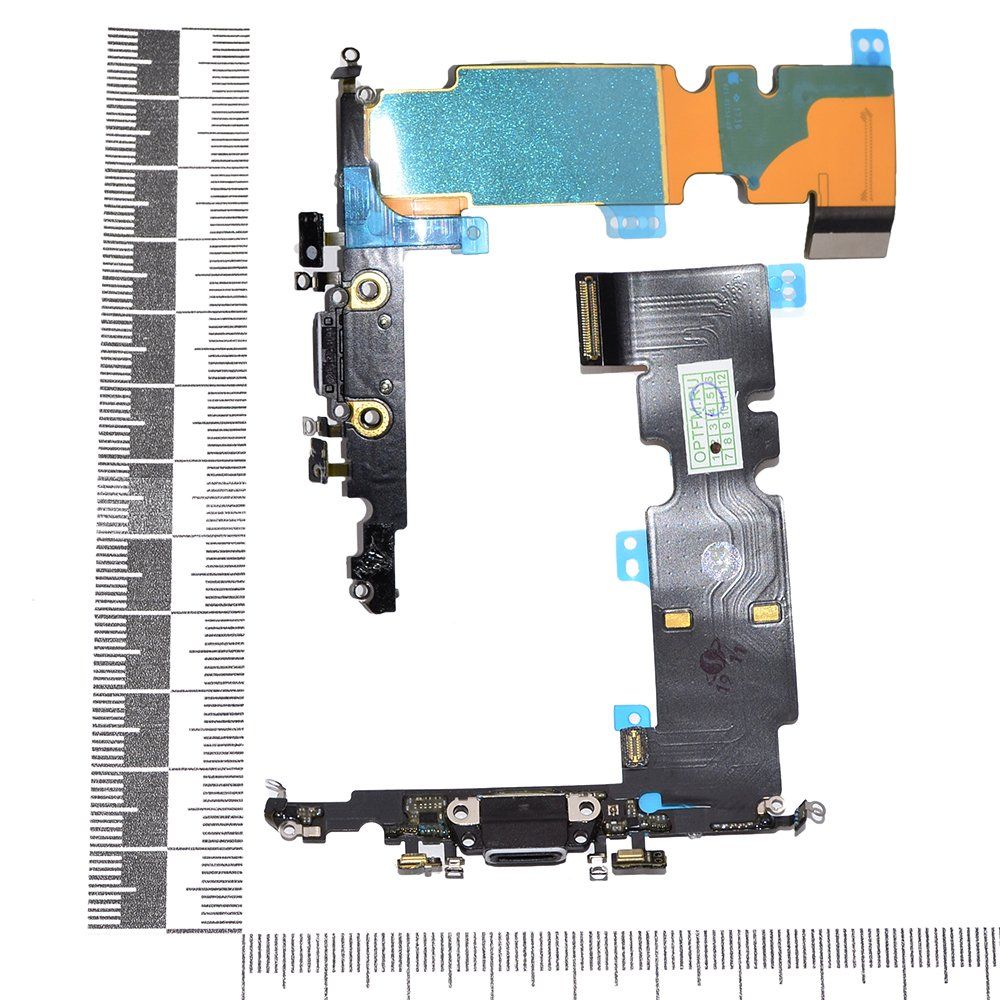 Шлейф iPhone 8 Plus + разъем зарядки черный orig Factory