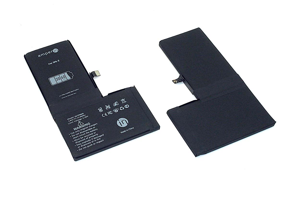 Аккумуляторная батарея Amperin для Apple iPhone X 3,81V 3060mAh
