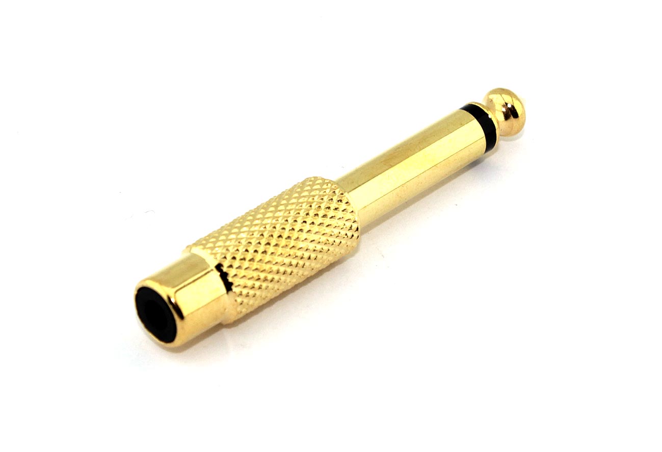 Переходник miniJack 3,5 мм - на Jack 6,3 мм позолоченный 1 канал