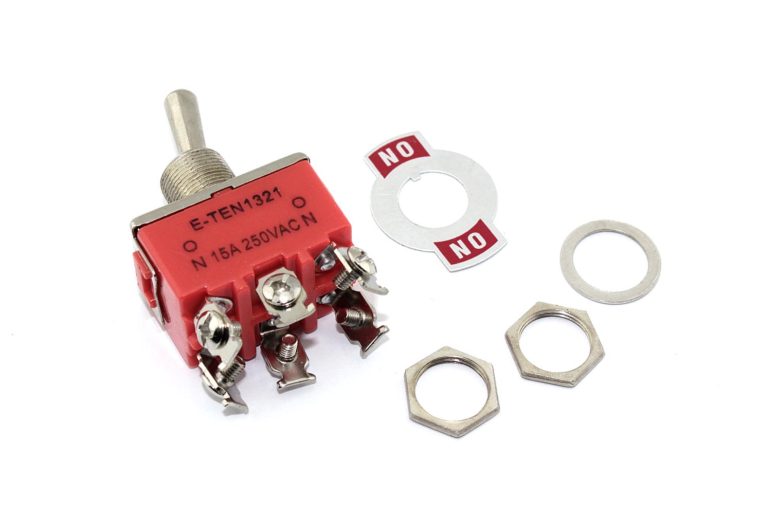 Тумблер E-TEN1321, 250V, 15A, 6 контактов, клеммы под винт, ON-ON