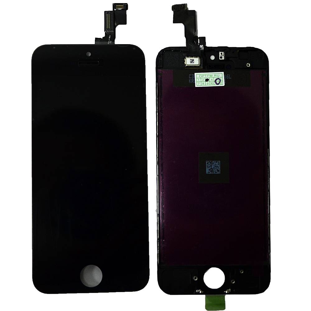 Дисплей iPhone 5S/SE + тачскрин + рамка черный (матрица orig)