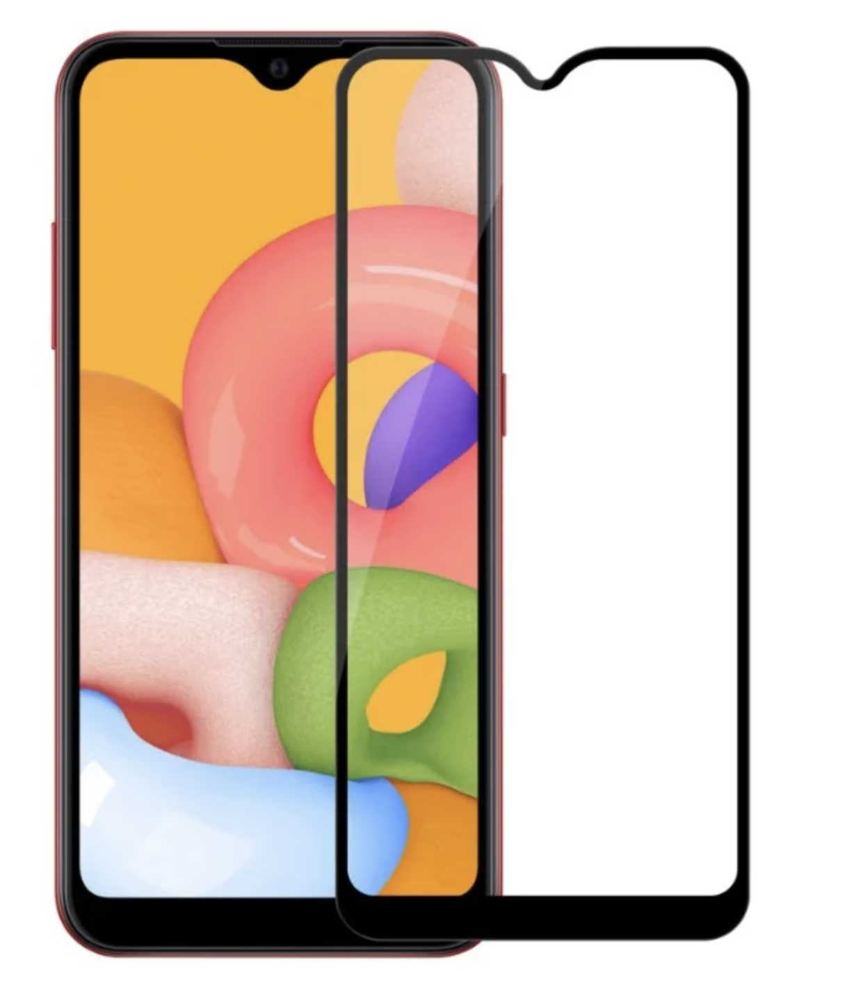 Защитное стекло YOLKKI PRO 2.5D во весь экран Samsung Galaxy A40/A405/A01/M01