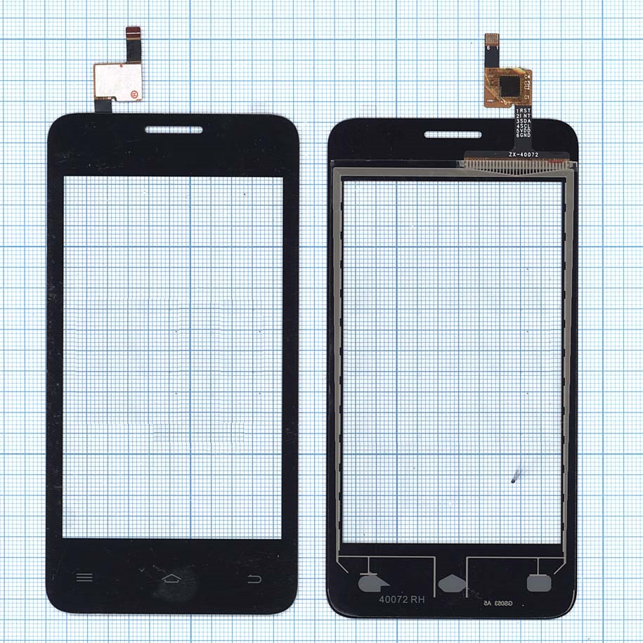 Сенсорное стекло (тачскрин) для Fly FS404 Stratus 3 черное