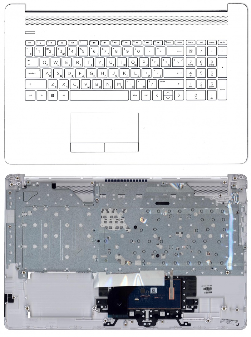 Клавиатура для ноутбука HP 17-BY 17-CA топкейс белый
