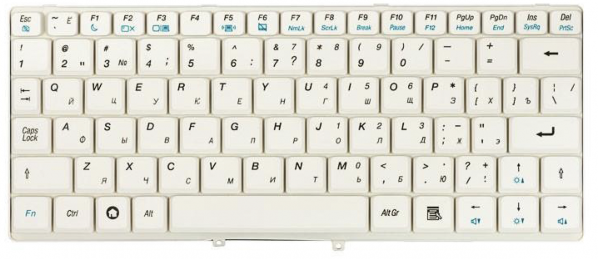 Клавиатура Lenovo IdeaPad S10 белая, OEM