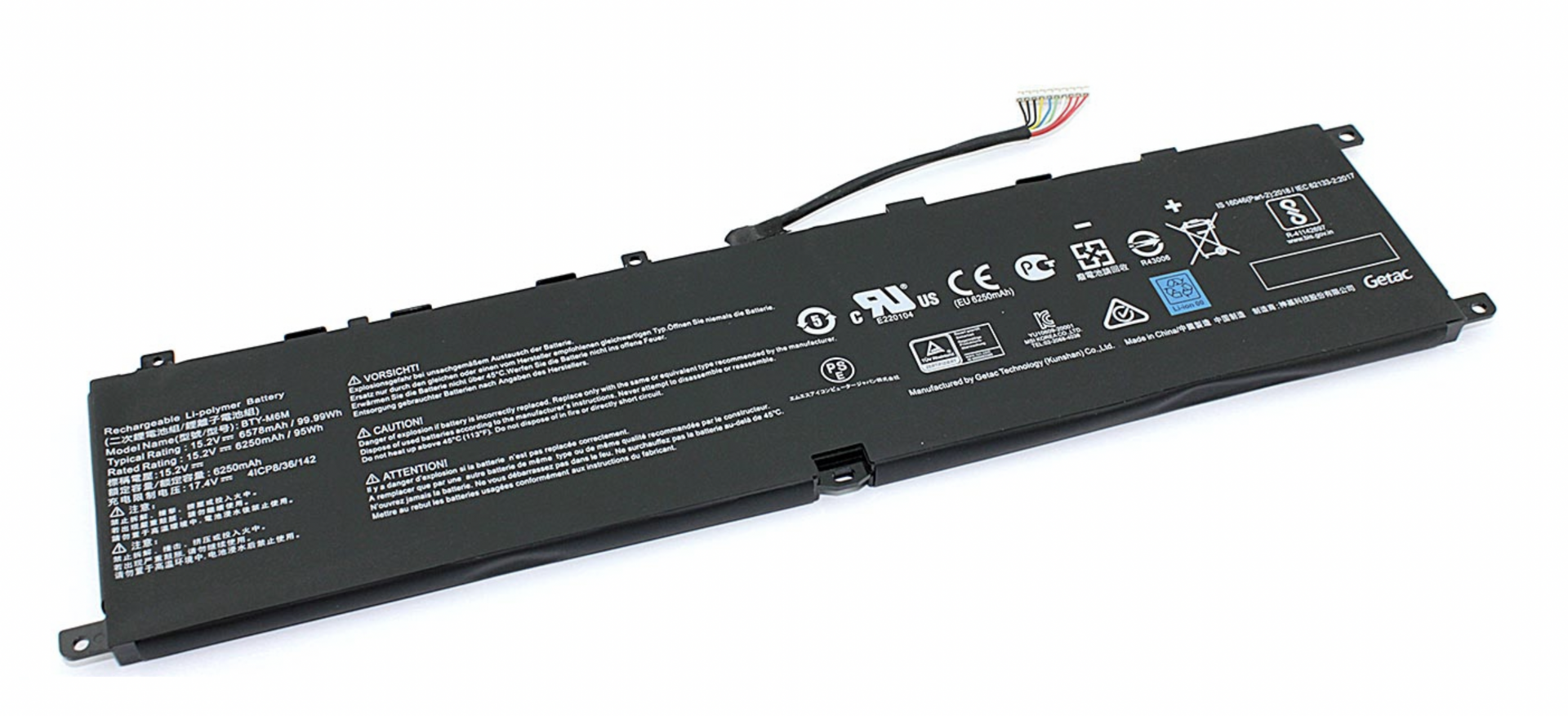 Аккумулятор MSI Creator 15 A10SET-212FR 15.2V, 6578mAh, OEM