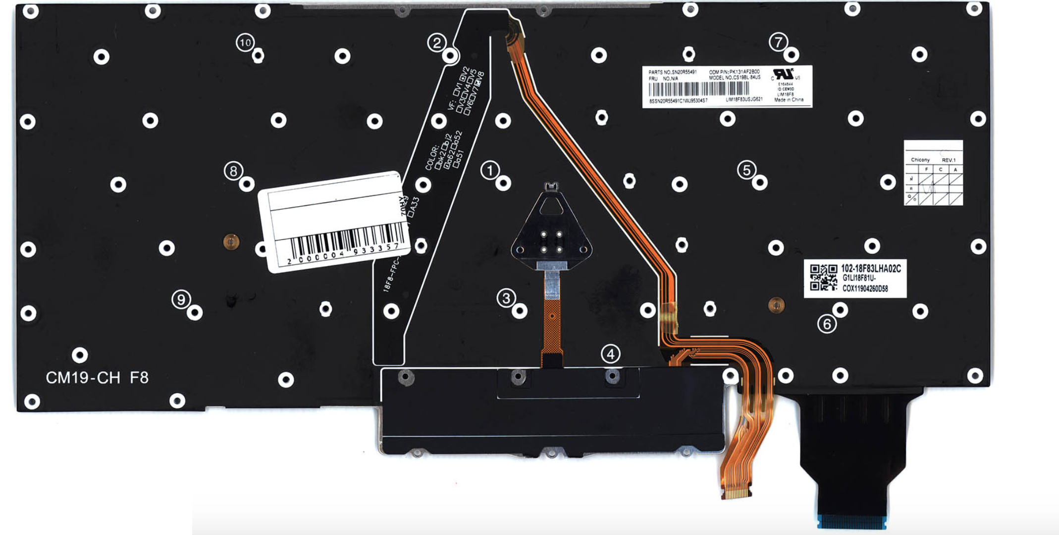 Клавиатура Lenovo ThinkPad X1 Carbon Gen 7 с подсветкой, OEM