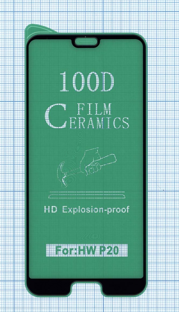 Керамическая пленка (стекло) для Huawei P20 черная