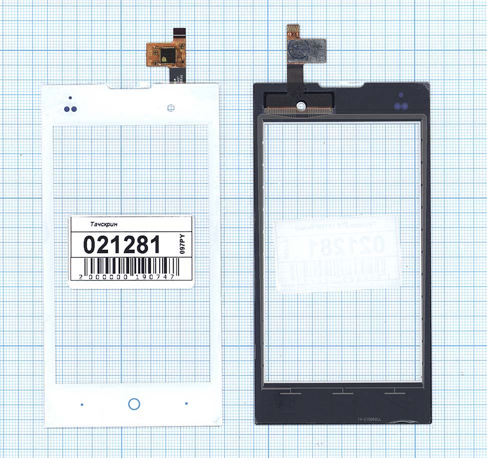 Сенсорное стекло (тачскрин) для ZTE V815W белое