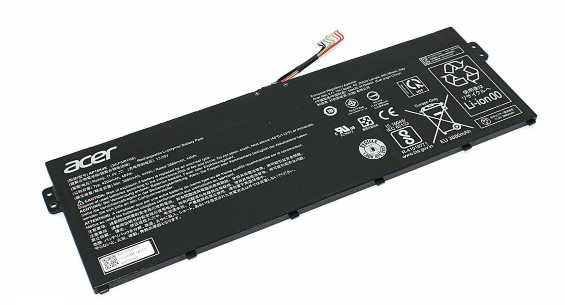 Аккумулятор Acer ﻿Chromebook 311 C721 R721T 11.4V, 4200mAh, Original