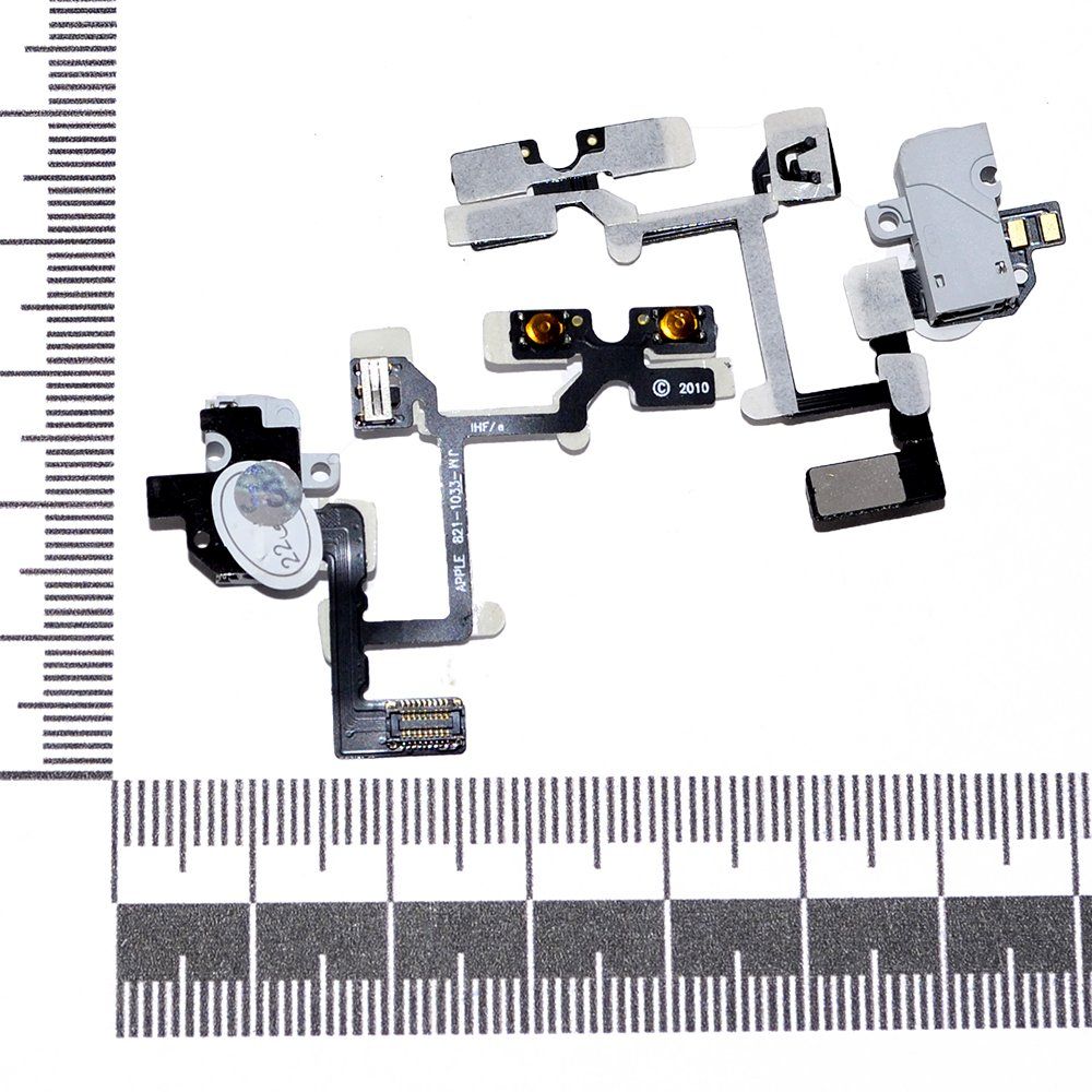 Шлейф iPhone 4 + разъем гарн. белый