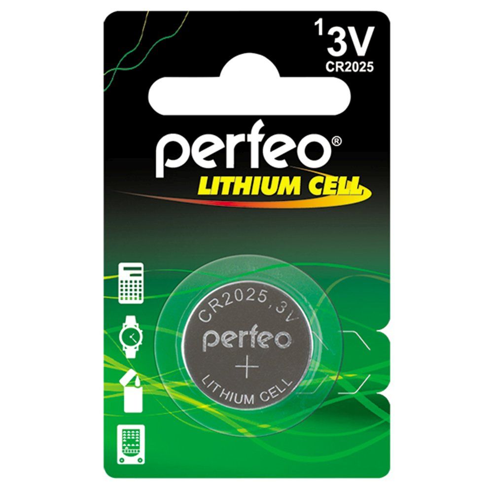 Элемент питания литиевый PERFEO CR2025 (блистер/1шт)