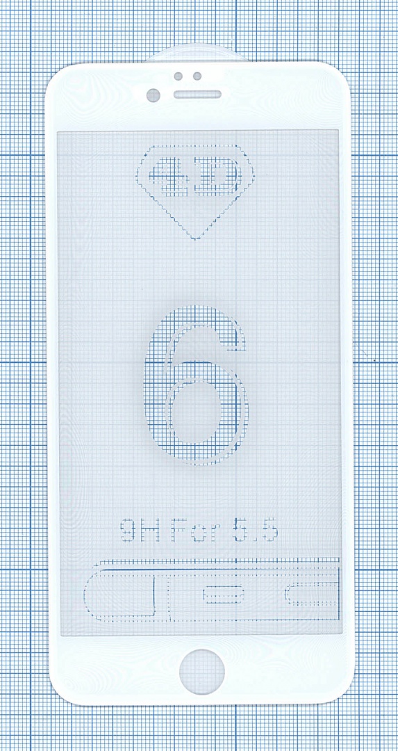 Защитное стекло 6D для Apple iPhone 6/6S Plus белое