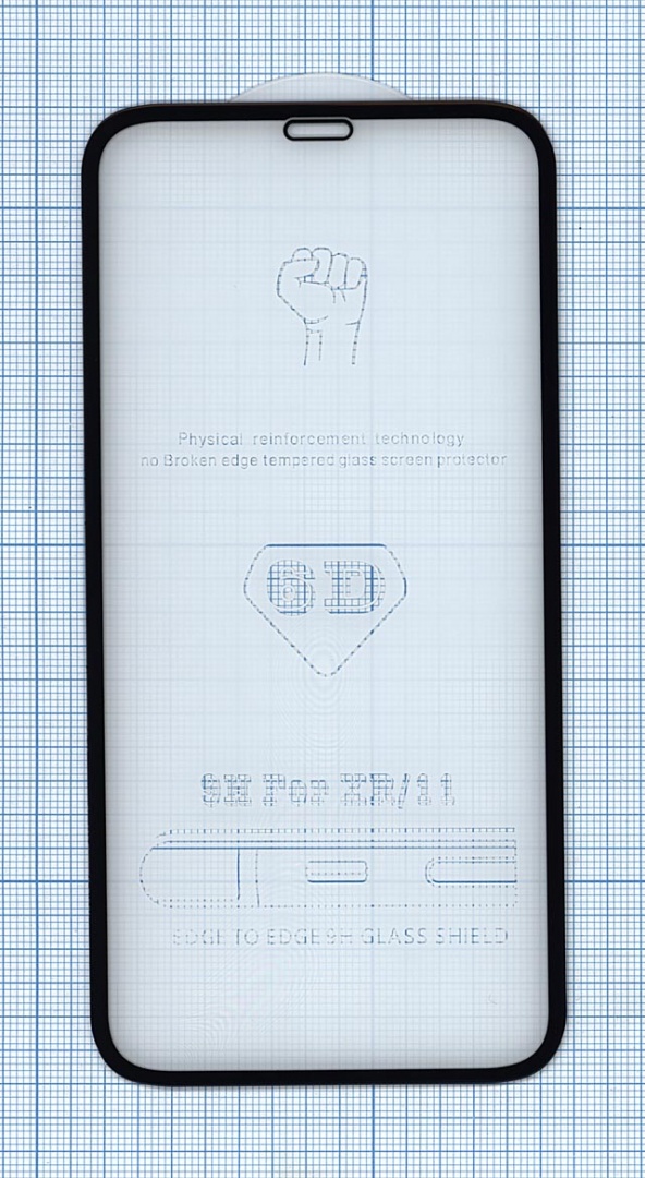 Защитное стекло 5D для Apple iPhone 11 черное