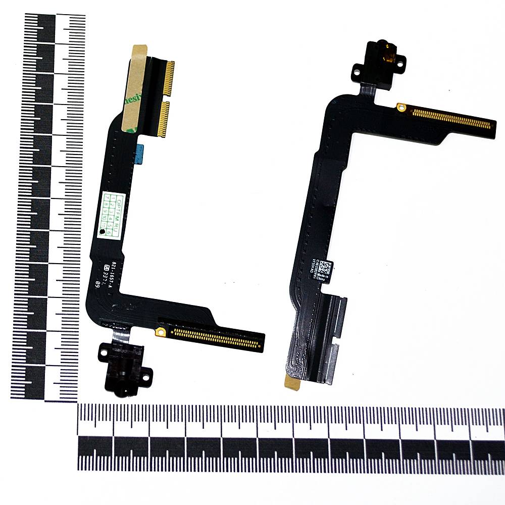 Шлейф iPad 4 + разъем гарнитуры черный