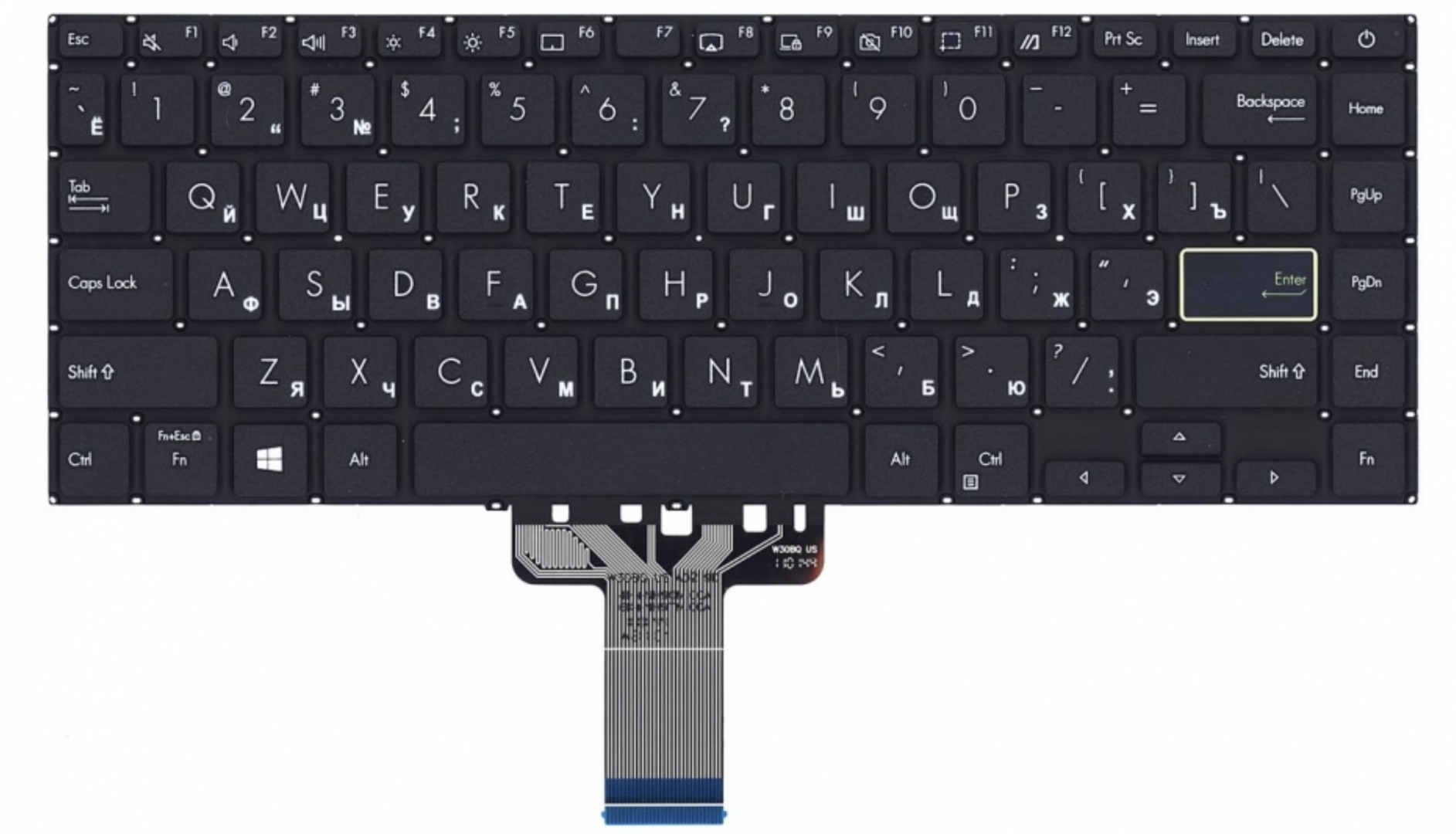 Клавиатура Asus E410MA с подсветкой, OEM