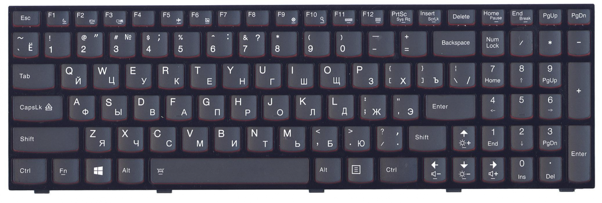 Клавиатура Lenovo IdeaPad Y510p с подсветкой, OEM