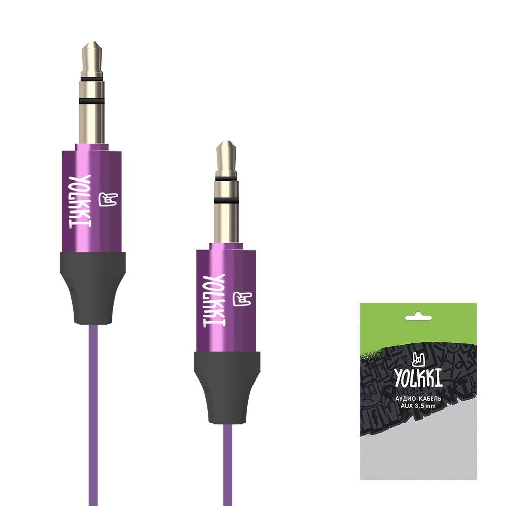 Кабель AUX YOLKKI Piano pack фиолетовый (1м)