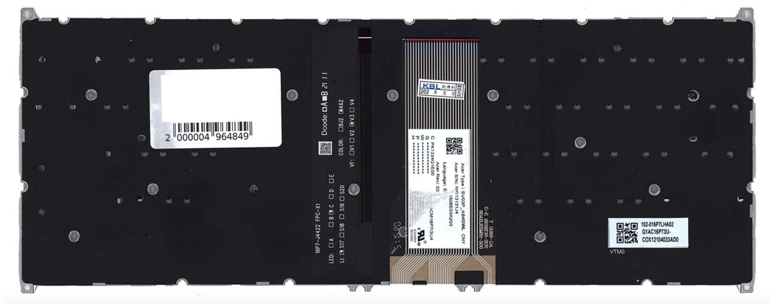 Клавиатура Acer Swift 3 SF313-52 серебристая, с подсветкой, OEM