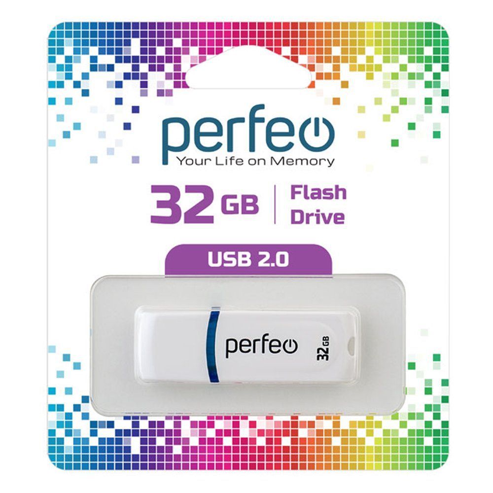 32GB USB 2.0 Flash Drive PERFEO C09 белый (PF-C09W032)