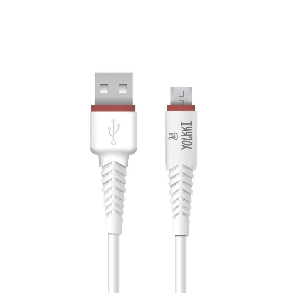 Кабель USB - micro USB YOLKKI Pro 04 NEW box белый (1м) /max 2,1A/