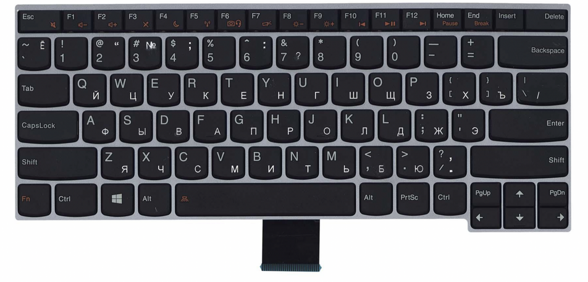 Клавиатура Lenovo V490UA с серебристой рамкой, OEM