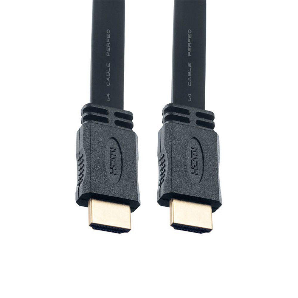 Кабель HDMI PERFEO (H1303) плоский черный (3м)