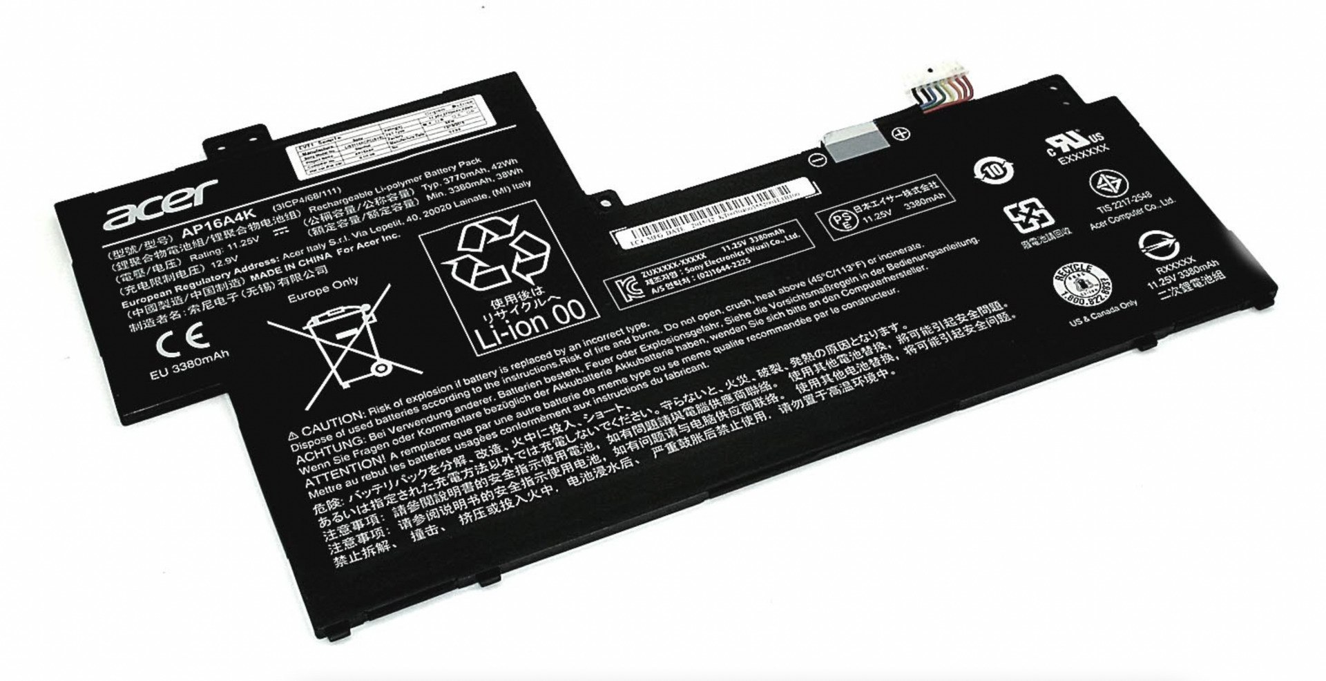 Аккумулятор Acer Aspire One Cloudbook 11 AO1-132 11.25V, 3770mAh, Original