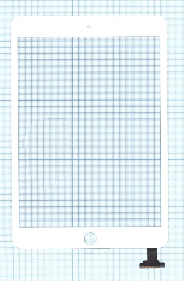 Сенсорное стекло (тачскрин) Ipad mini 3 (retina) no IC (A1599, A1600) белое OEM