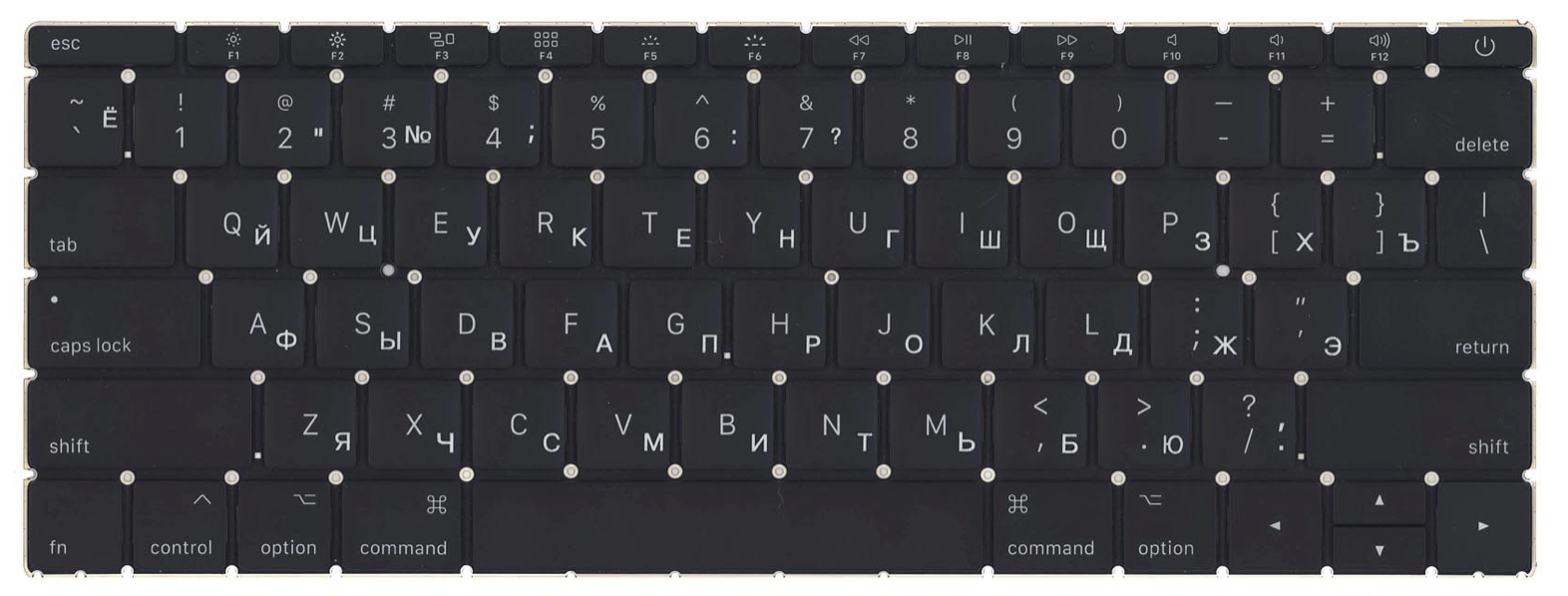 Клавиатура Apple MacBook 12" начало 2015 A1534 (MJY32LL/A) маленький Enter, OEM