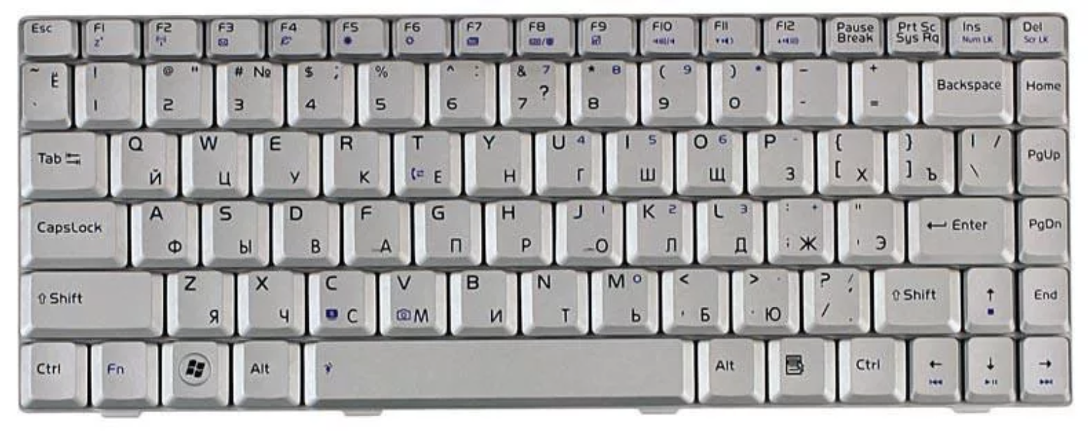 Клавиатура ASUS F9SG серебристая, OEM