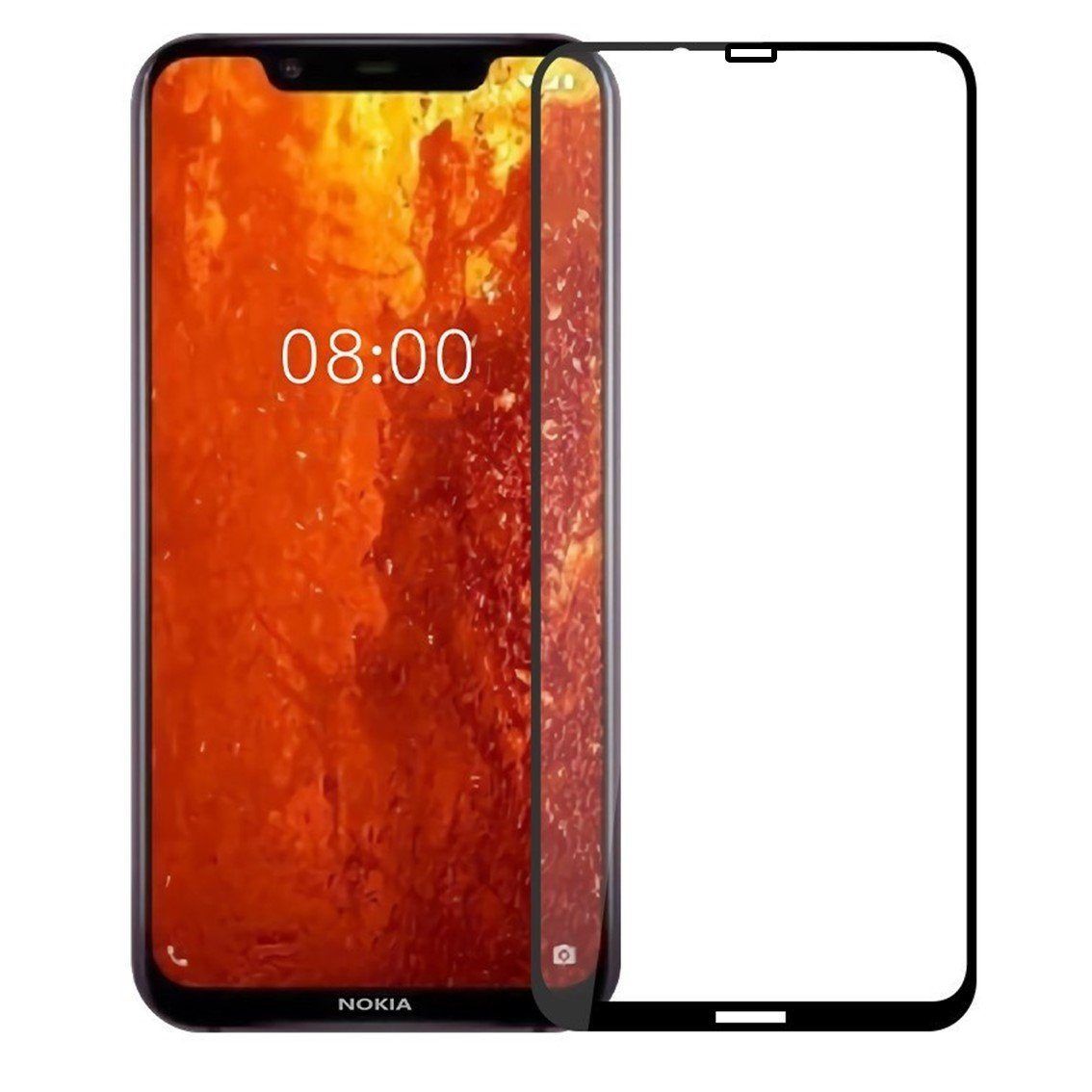 Защитное стекло во весь экран Nokia 8.1 Plus OEM