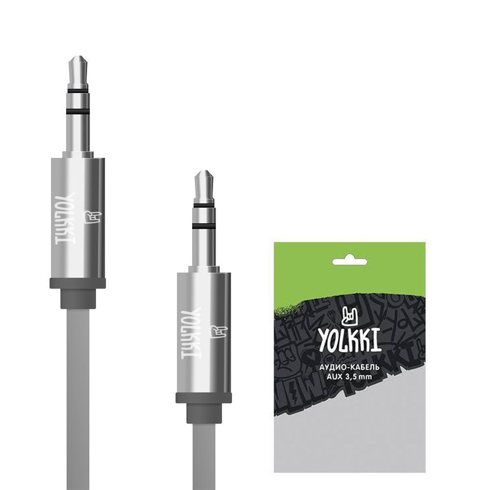 Кабель AUX YOLKKI Guitar pack серый (1м)