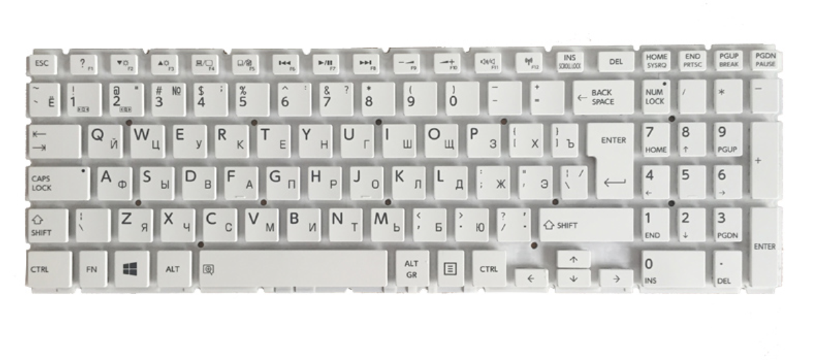 Клавиатура Toshiba Satellite P55W-B5220 белая, OEM