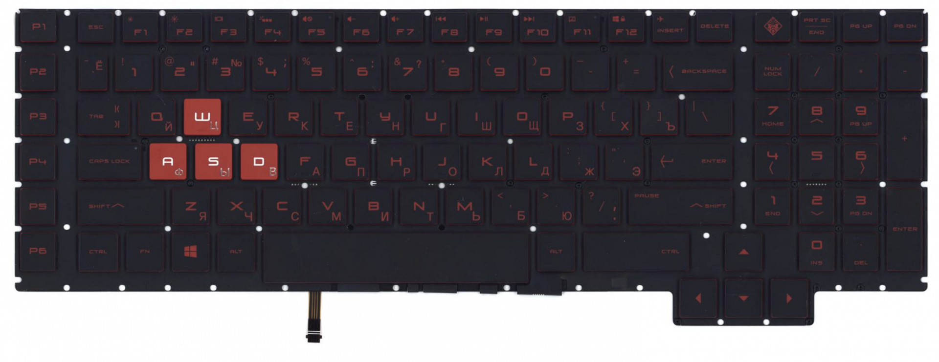 Клавиатура HP Omen 17-an015ur с красной подсветкой, OEM