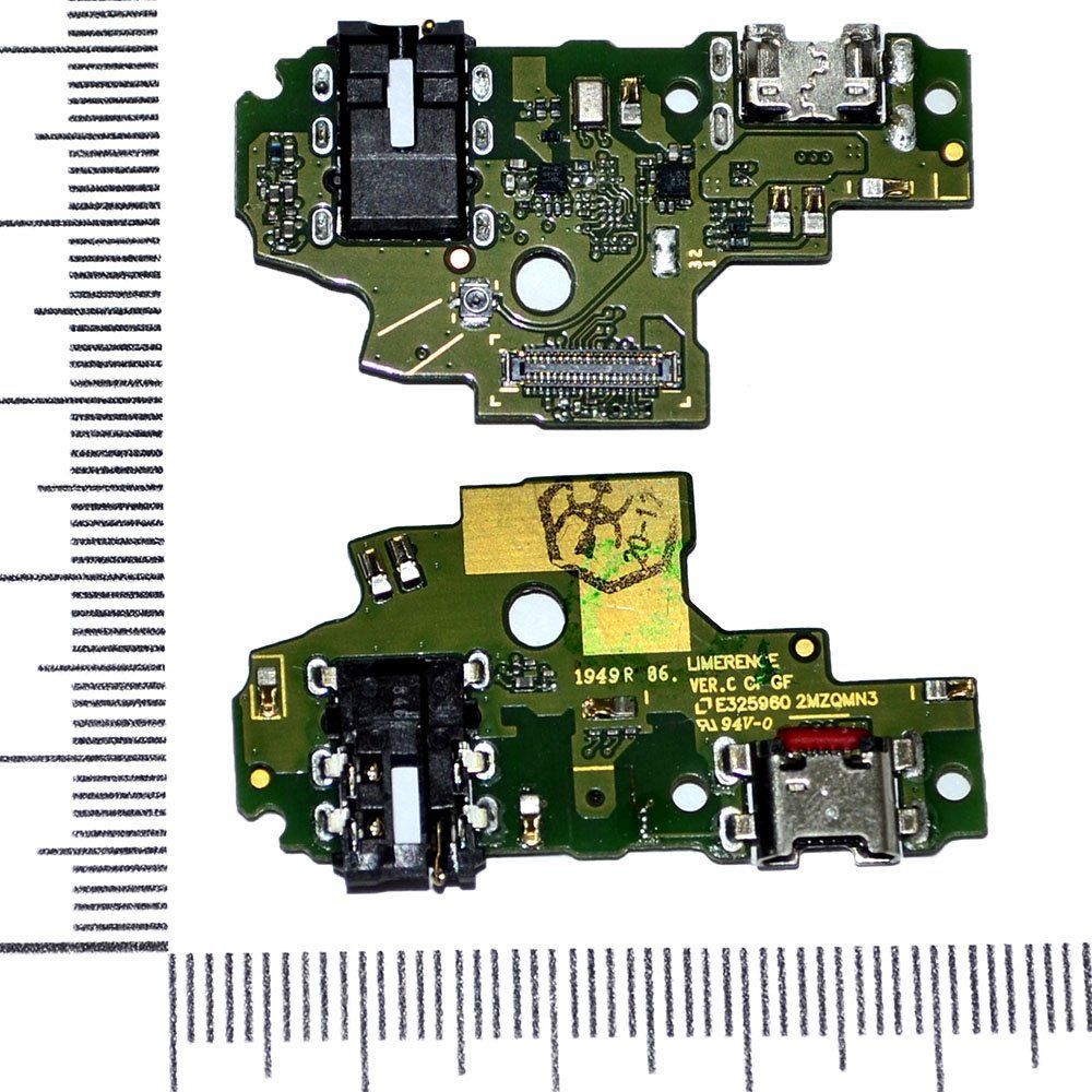 Шлейф (плата) Honor 9 Lite + системный разъем + разъем гарнитуры + микрофон orig Factory