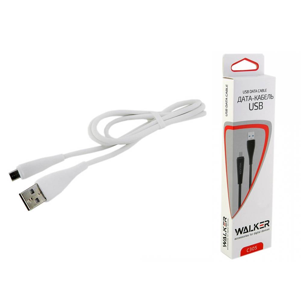 Кабель USB - micro USB WALKER C305 белый (1м)