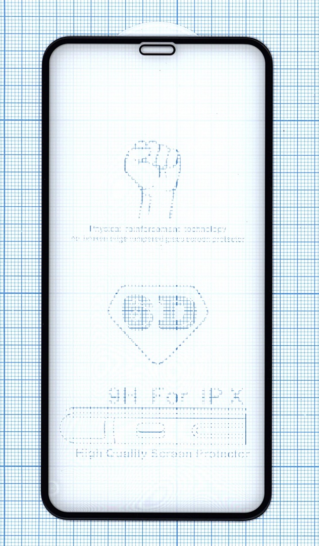 Защитное стекло 4D для Apple iPhone X черное