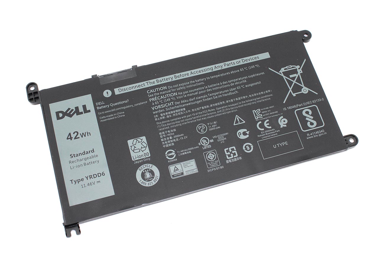 Аккумуляторная батарея для ноутбука Dell Inspiron 14 5482 5485 (YRDD6) 42WH 11.4V