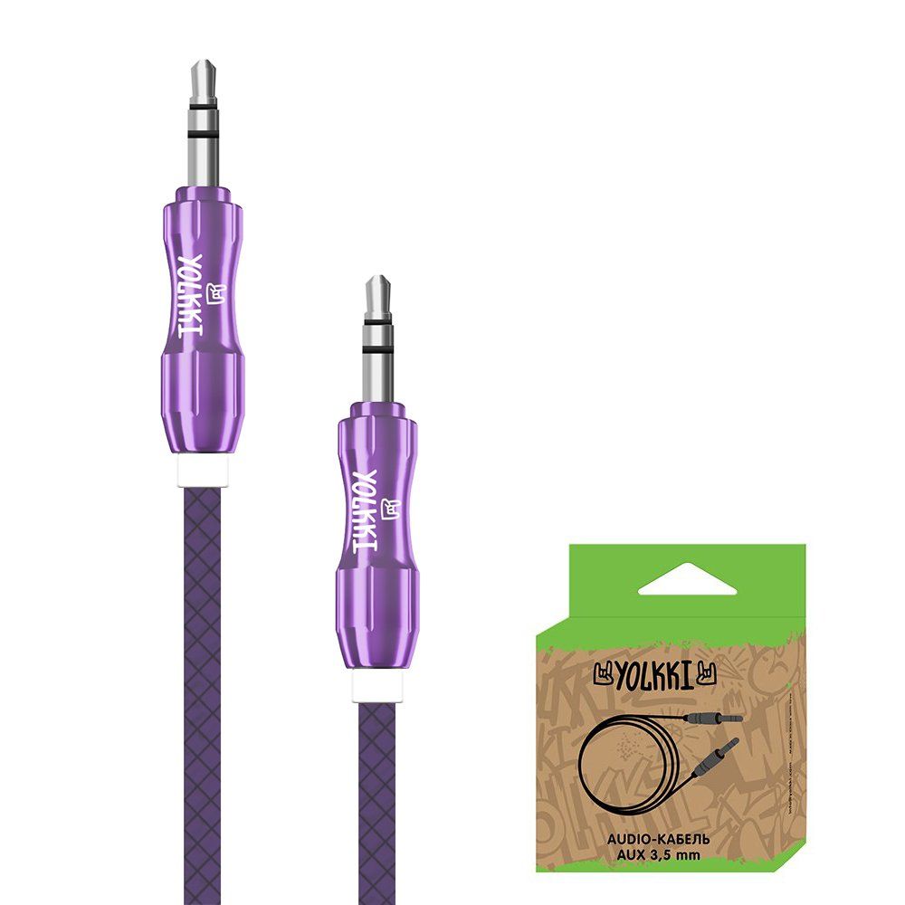 Кабель AUX YOLKKI Cymbals box фиолетовый (1м)