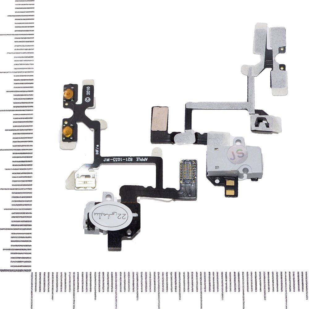 Шлейф iPhone 4 + разъем гарн. белый orig Factory