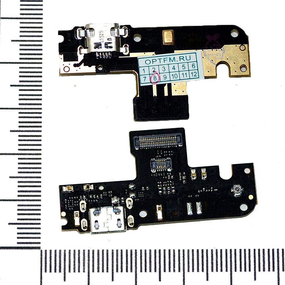 Шлейф (плата) Xiaomi Redmi Note 5A/Redmi Note 5A Prime + системный разъем + микрофон