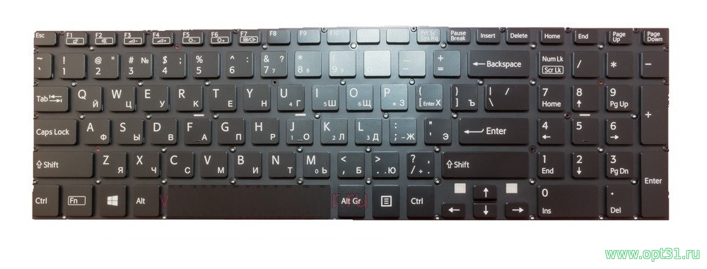 Клавиатура Sony SVF15 черная с подсветкой