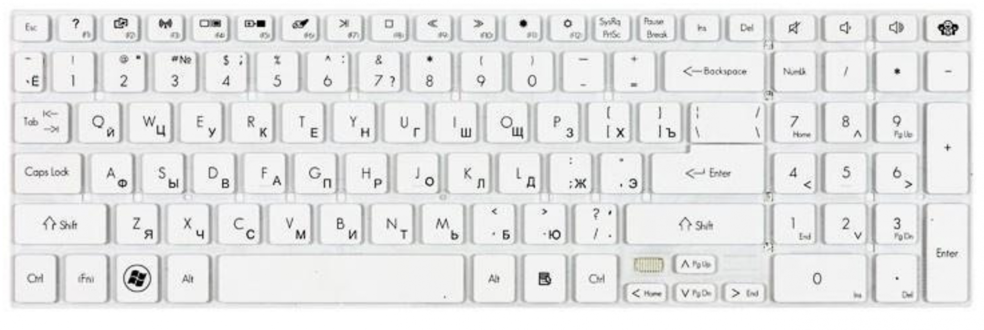 Клавиатура Packard Bell EasyNote LS13 белая, OEM