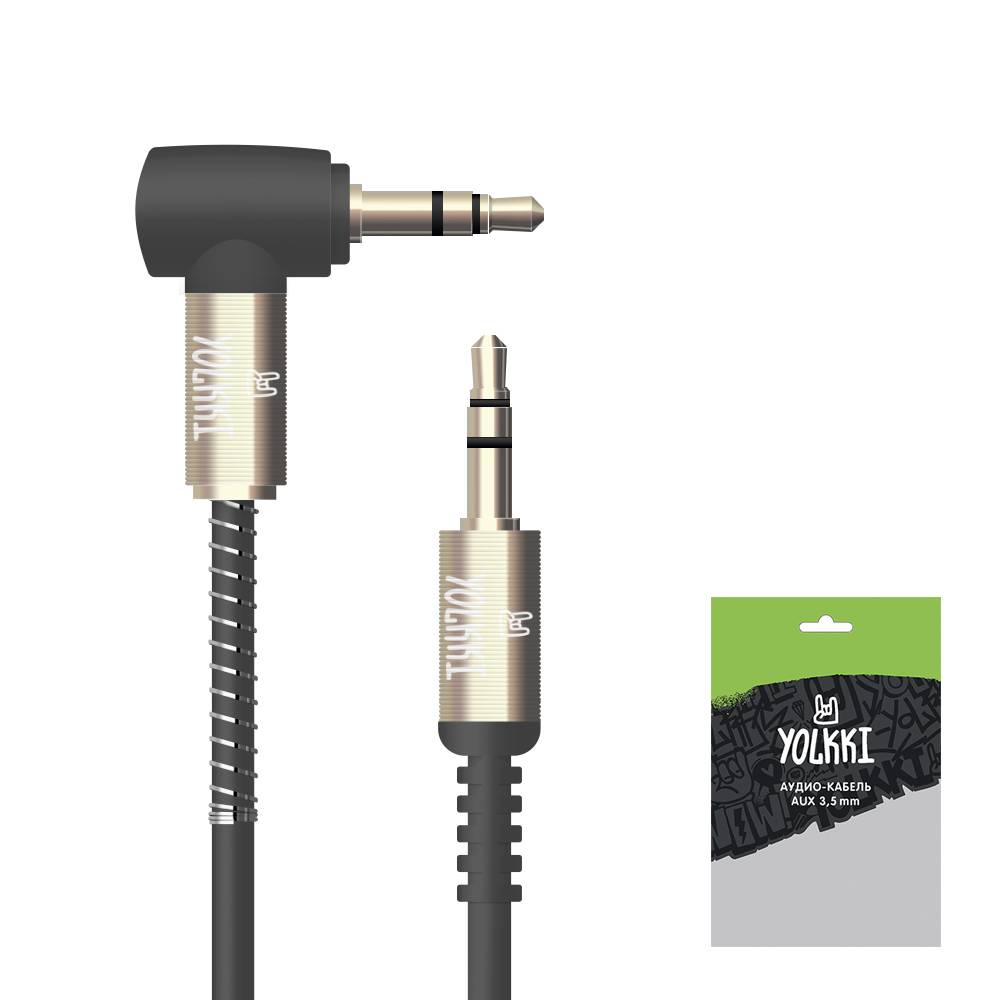 Кабель AUX YOLKKI Harp pack черный (1м)