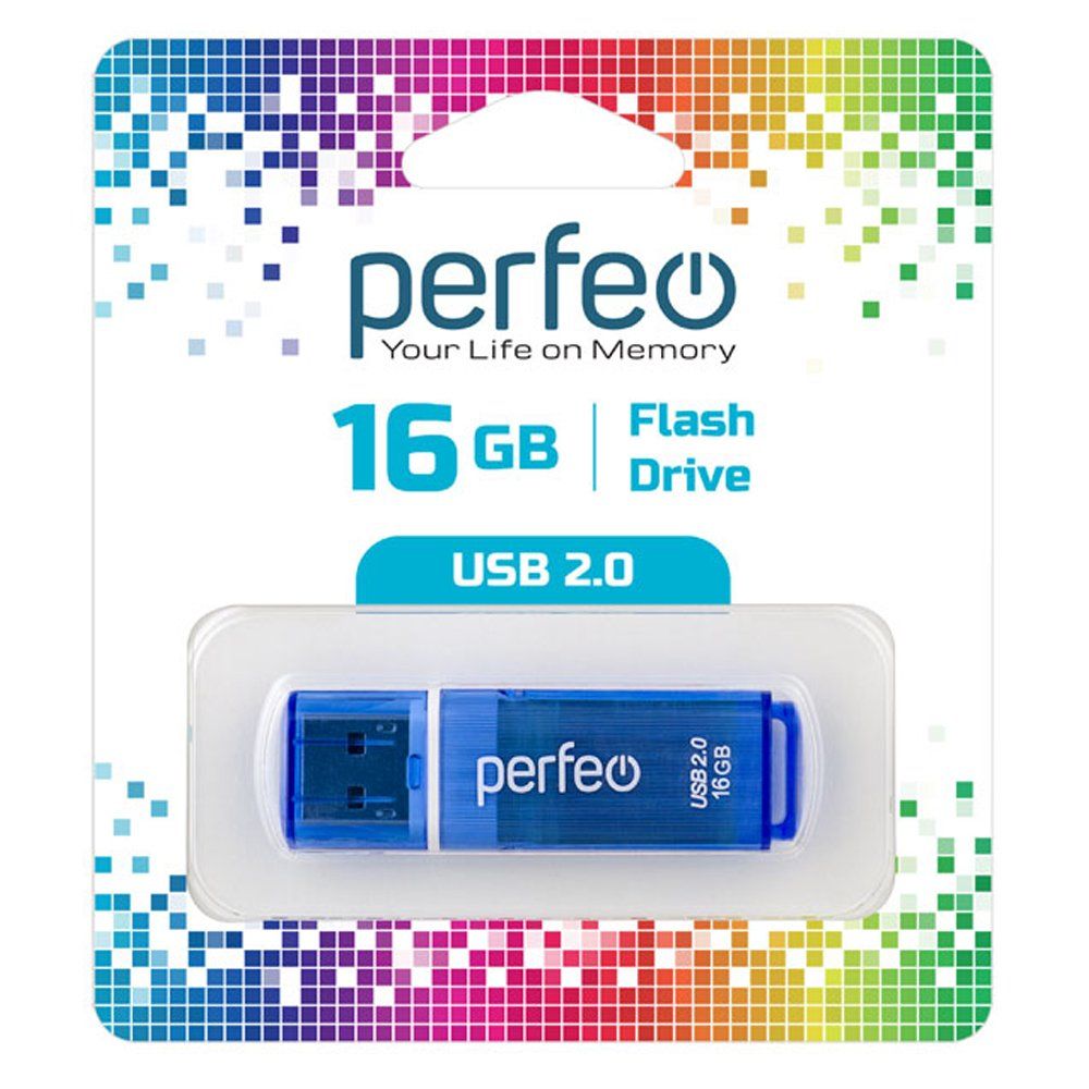 16GB USB 2.0 Flash Drive PERFEO C13 синий (PF-C13N016)