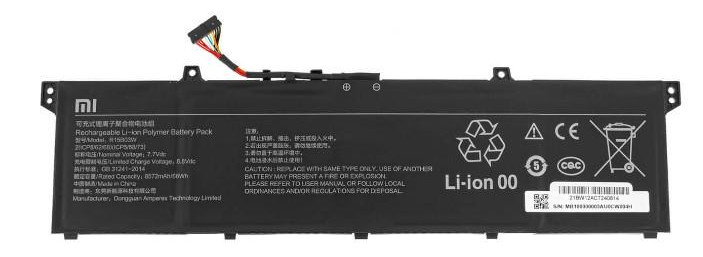 Аккумуляторная батарея для ноутбука Xiaomi Pro 15 OLED 2021 (R15B03W) 7.7V 66Wh