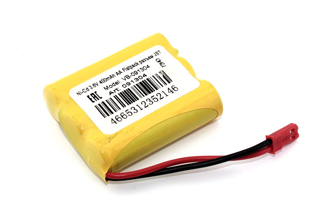 Аккумулятор Ni-Cd 3.6V 400mAh AA Flatpack разъем JST
