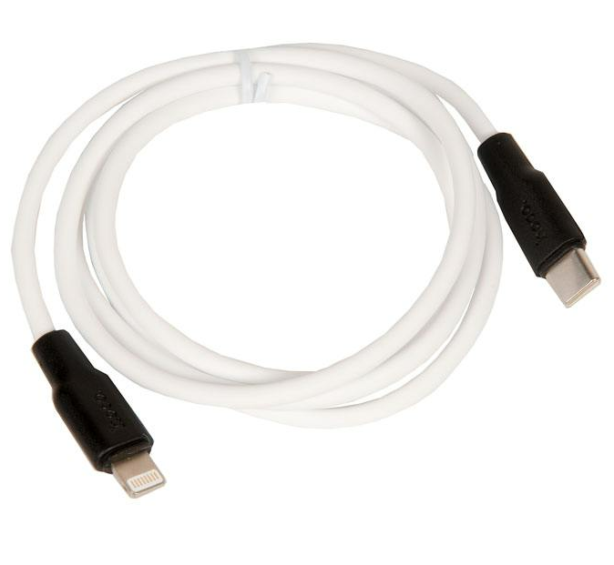 Кабель Type-C HOCO X21 Plus Silicone для Lightning, PD20, 3A, 1м, белый