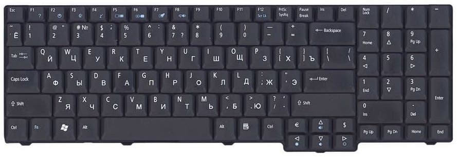 Клавиатура Acer Aspire 6530, 9300, 5737 матовая